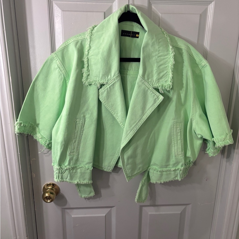 Neon Green Cropped Jacket